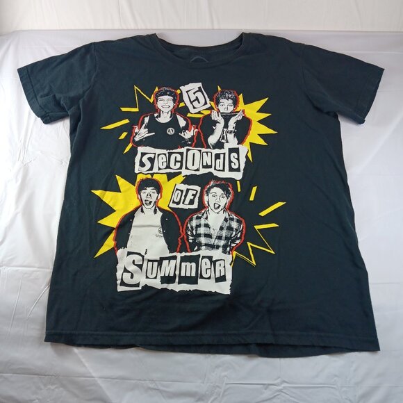 5 Seconds Of Summer Tops - 5 Seconds of Summer XL Black Graphic T-Shirt